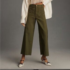 Anthropologie Olive Cropped Pants